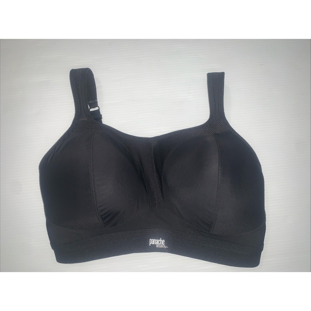 Panache Sports Bra 36G Black Full-Busted Non Wire High Impact Workout 7341B